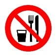 Essen verboten Warnhinweis