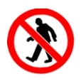 Fußganger verboten Warnhinweis