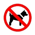 Tiere verboten Warnhinweis