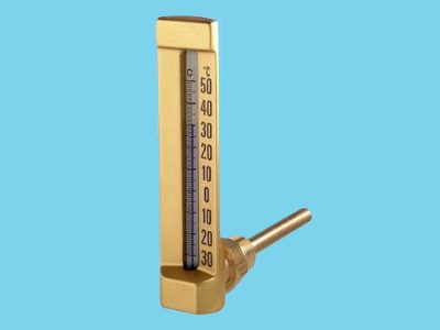 Staaf - vloeistofthermometer haaks 1/2" 0...+120 gr. C