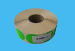 Etikett rund 35 mm Fluor grün 2000 p / Rolle